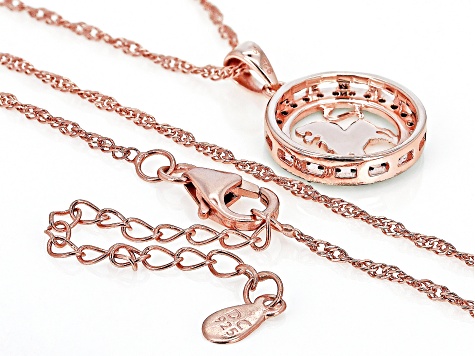 Pre-Owned Champagne Diamond 14k Rose Gold Over Sterling Silver Leo Pendant With 18" Singapore Chain