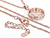 Pre-Owned Champagne Diamond 14k Rose Gold Over Sterling Silver Leo Pendant With 18" Singapore Chain