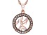 Pre-Owned Champagne Diamond 14k Rose Gold Over Sterling Silver Virgo Pendant With 18" Singapore Chai
