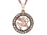 Pre-Owned Champagne Diamond 14k Rose Gold Over Sterling Silver Sagittarius Pendant With 18" Chain 0.