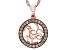 Pre-Owned Champagne Diamond 14k Rose Gold Over Sterling Silver Capricorn Pendant With 18" Chain 0.25