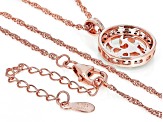 Pre-Owned Champagne Diamond 14k Rose Gold Over Sterling Silver Capricorn Pendant With 18" Chain 0.25