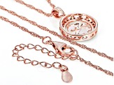 Pre-Owned Champagne Diamond 14k Rose Gold Over Sterling Silver Pisces Pendant With 18" Singapore Cha