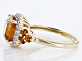 Pre-Owned Orange Madeira Citrine 10k Yellow Gold  Ring 2.85ctw