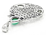Pre-Owned Green Chrysoprase and Prasiolite Sterling Silver Pendant 1.60ctw