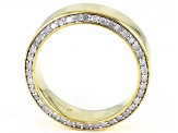 Pre-Owned White Diamond 14k Yellow Gold Over Sterling Silver Mens Eternity Band Ring 1.25ctw