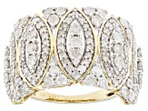 Pre-Owned White Diamond 10k Yellow Gold Wide Band Ring 2.00ctw