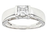 Pre-Owned Moissanite platineve mens ring 1.30ct DEW.