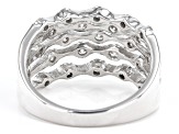 Pre-Owned White Diamond 14k White Gold Wide Band Ring 1.00ctw