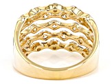 Pre-Owned White Diamond 14k Yellow Gold Wide Band Ring 1.00ctw