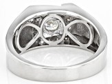 Pre-Owned Moissanite platineve mens ring .86ctw DEW.