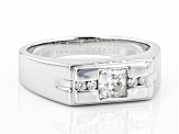 Pre-Owned Moissanite Platineve Mens Ring .79ctw DEW.