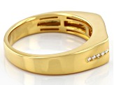Pre-Owned Moissanite 14k yellow gold over sterling silver mens ring .53ctw DEW