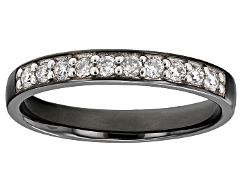 Picture of Pre-Owned Moissanite black rhodium over sterling silver mens band ring .30ctw DEW.