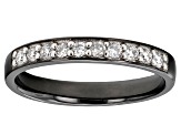 Pre-Owned Moissanite black rhodium over sterling silver mens band ring .30ctw DEW.