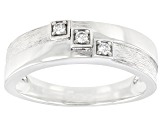 Pre-Owned Moissanite platineve mens ring .09ctw DEW.