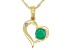 Pre-Owned Green Emerald 10k Yellow Gold Heart Pendant With Chain .44ctw