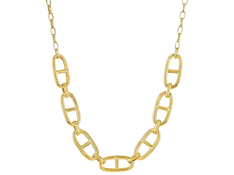Pre-Owned 14K Yellow Gold Alternata Mariner Link Station 18 Inch Necklace