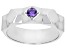 Pre-Owned Purple Amethyst Rhodium Over Sterling Silver Men's February Birthstone Ring .20ct