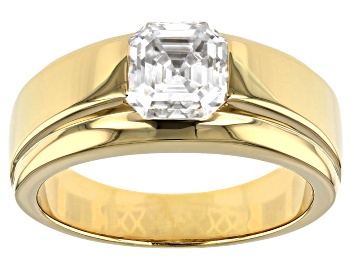 Picture of Pre-Owned Moissanite 14k yellow gold over sterling silver mens ring 2.96ct Dew