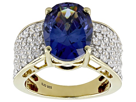 Champagne And Mocha Cubic Zirconia 18k Yellow Gold Over
