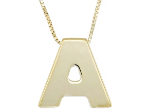 Pre-Owned 10k Yellow Gold Block Letter "A" Initial Necklace