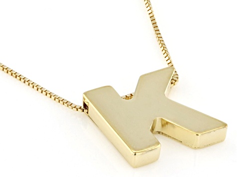 Pre-Owned 10k Yellow Gold Block Letter "K" Initial Necklace