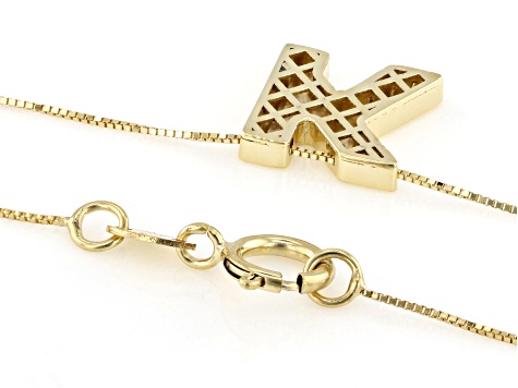 Pre-Owned 10k Yellow Gold Block Letter "K" Initial Necklace
