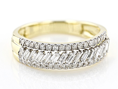 Pre-Owned White Diamond 10k Yellow Gold Band Ring 0.55ctw