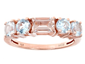 Pre-Owned Peach Morganite 18k Rose Gold Over Sterling Silver Ring 1.16ctw
