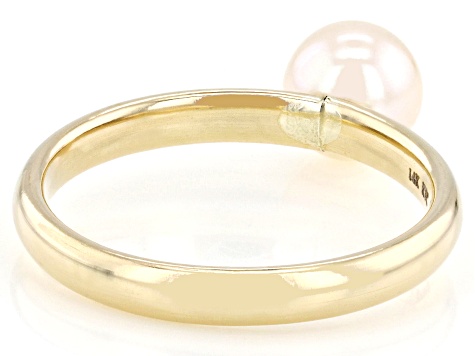 Pre-Owned White Cultured Freshwater Pearl 14k Yellow Gold Ring
