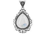Pre-Owned Rainbow Moonstone Sterling Silver Pendant