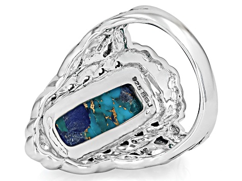 Pre-Owned Blue Turquoise With Lapis Lazuli Sterling Silver