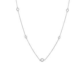 Pre-Owned Judith Ripka White Cubic Zirconia Rhodium Over Silver Haute Floating Bella Luce® Necklace