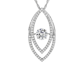 Pre-Owned White Cubic Zirconia Rhodium Over Sterling Silver Pendant 3.62ctw