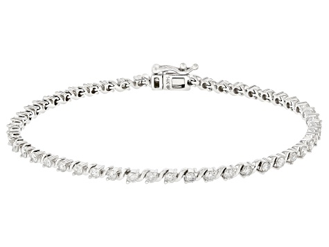 Pre-Owned White Diamond 14k White Gold Tennis Bracelet 2.00ctw