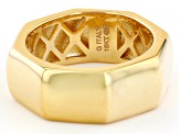 Pre-Owned 18k Yellow Gold Over Bronze 7.9mm Faceted Band Ring