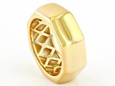 Pre-Owned 18k Yellow Gold Over Bronze 7.9mm Faceted Band Ring
