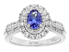 Pre-Owned 58th Anniversary Limited Edition Tanzanite, Zircon Platinum Over Silver Ring With Box 1.73