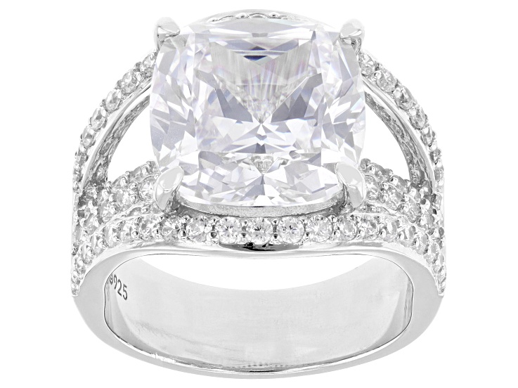 Pre-Owned White Cubic Zirconia Platinum Over Sterling Silver Ring 18.27ctw