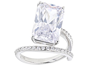 Pre-Owned White Cubic Zirconia Platinum Over Sterling Silver Ring 12.80ctw