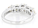 Pre-Owned White Strontium Titanate Rhodium Over Sterling Silver Ring 3.60ctw