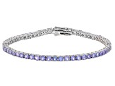 Pre-Owned Blue Tanzanite Rhodium Over Sterling Silver Bracelet 6.27ctw