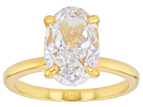 Pre-Owned White Cubic Zirconia 18k Yellow Gold Over Sterling Silver Ring 5.67ctw