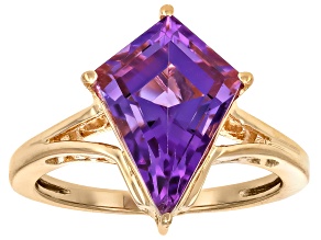 Pre-Owned Canela Amethyst 18k Yellow Gold Over Sterling Silver Ring 2.65ct
