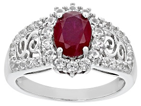 Pre-Owned Red Mahaleo® Ruby Rhodium Over Sterling Silver Ring 2.37ctw