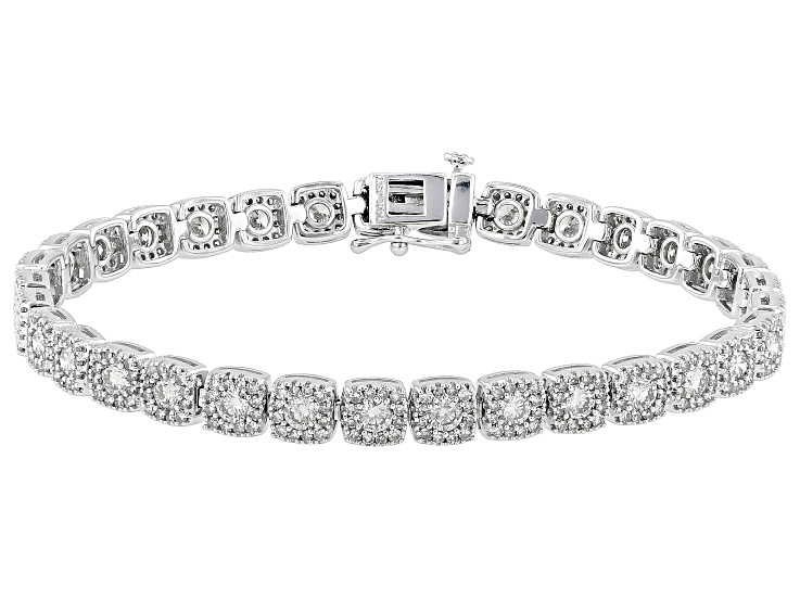 Pre-Owned White Diamond 14k White Gold Tennis Bracelet 5.00ctw