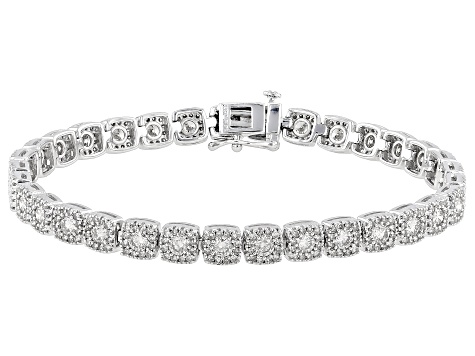 Pre-Owned White Diamond 14k White Gold Tennis Bracelet 5.00ctw