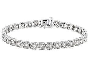 Pre-Owned White Diamond 14k White Gold Tennis Bracelet 5.00ctw