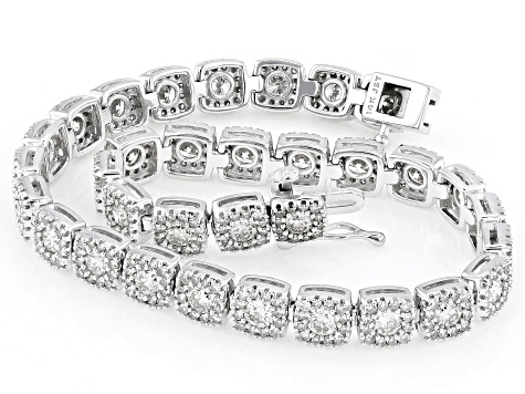 Pre-Owned White Diamond 14k White Gold Tennis Bracelet 5.00ctw